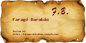 Faragó Barabás névjegykártya
